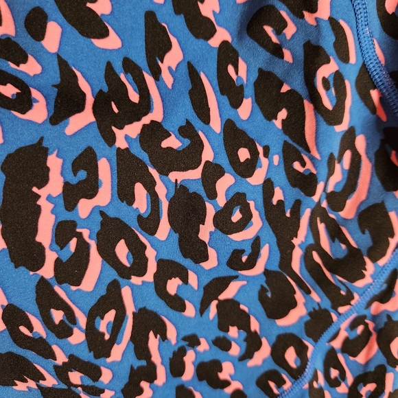Sweaty Betty Power Workout Leggings Blue Pink Leopard Print | High Waisted‎ 10 - Picture 5 of 7